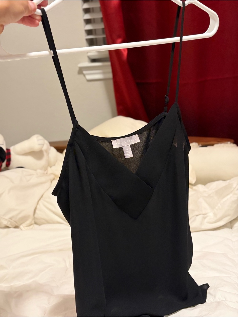Chelsea28 Black Spaghetti-Strap Camisole